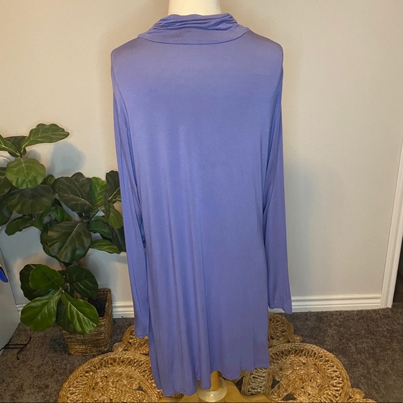Plus Size Soft Surroundings Blue Mock Neck Tunic Dress - Picture 3 of 8